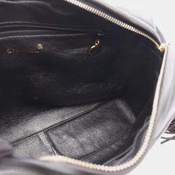 Pre Owned حقيبة شانيل تريبل كوكو مارك كتف جلد أسود