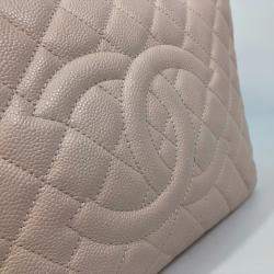 Pre Owned Chanel Cc Coco Mark Matelasse Chain Gst Shoulder Bag Tote In Caviar Skin Pink