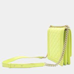 مملوكة مسبقًا Chanel Yellow Leather Boy Flap Bag