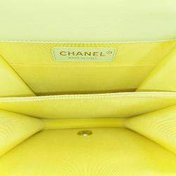 مملوكة مسبقًا Chanel Yellow Leather Boy Flap Bag