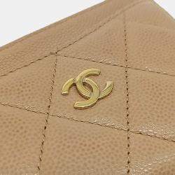 مملوكة مسبقًا حامل بطاقات شانيل جلد كافيار بيج