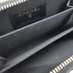 Pre Owned Chanel Black Caviar Leather Caviar Chain Card Holder