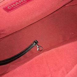 Pre Owned Chanel Beige Black Leather Gabrielle Hobo Bag Medium