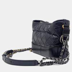 Pre Owned Chanel Black Leather Gabrielle Hobo Bag Small