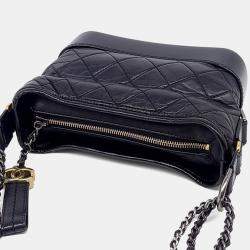 Pre Owned Chanel Black Leather Gabrielle Hobo Bag Small