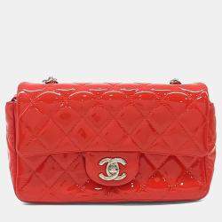مملوكة مسبقًا Chanel Red Patent Leather Patent Classic New Mini Crossbody Bag