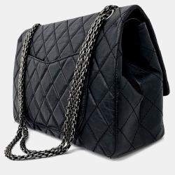 Pre Owned Chanel Black Leather Vintage 2.55 Bag