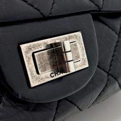 Pre Owned Chanel Black Leather Vintage 2.55 Bag