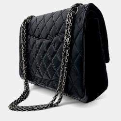 Pre Owned Chanel Black Leather Vintage 2.55 Bag