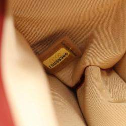 Pre Owned Chanel Gabrielle Red Chevron Quilted Leather Flap Bag