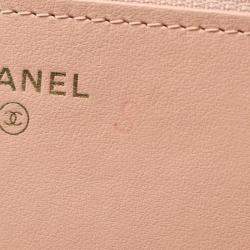 مملوكة مسبقًا محفظة بسلسلة شانيل كلاسيك جلد وردي