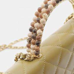 Pre Owned Chanel CC Strass on Top Khaki Leather Wallet on Chain