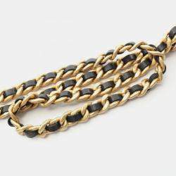 Pre Owned حقيبة شانيل كروس بودي سوداء صغيرة جلدية بحمالة كتف