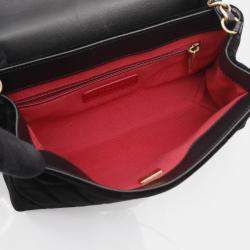 Pre Owned Chanel Paris-Chateau de Chenonceau Diamond Lock Black Velvet Flap Bag