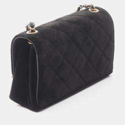 Pre Owned Chanel Paris-Chateau de Chenonceau Diamond Lock Black Velvet Flap Bag