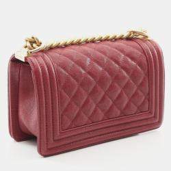مملوكة مسبقًا Chanel Boy Small Red Calf Leather Shoulder Bag