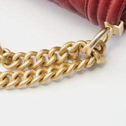 مملوكة مسبقًا Chanel Boy Small Red Calf Leather Shoulder Bag