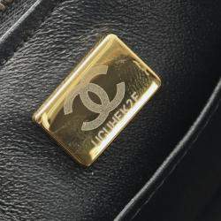 Pre Owned Chanel  Vanity Case Black Leather Shoulder Bag