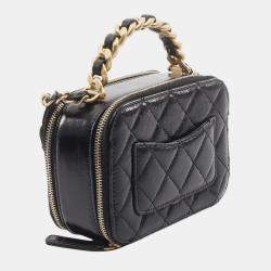 Pre Owned Chanel Pick Me Up Black Leather Vanity Case