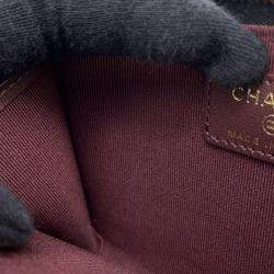 مملوكة مسبقًا حافظة بطاقات شانيل شعار سي سي مفرغ جلد كافيار أسود