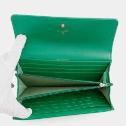 مملوكة مسبقًا محفظة طويلة شانيل شانيل19 جلد لامب أخضر