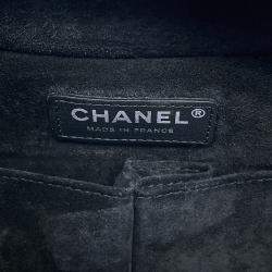 Pre Owned حقيبة شانيل فانيتي جلد لامع أسود