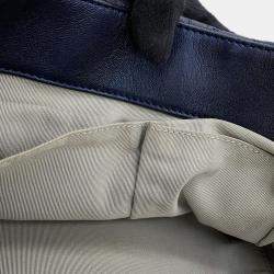 Pre Owned Chanel Bubble Quilt Chain shoulder Bag Navy Lambskin