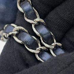 Pre Owned Chanel Bubble Quilt Chain shoulder Bag Navy Lambskin