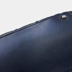 Pre Owned Chanel Bubble Quilt Chain shoulder Bag Navy Lambskin