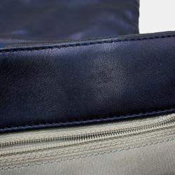 Pre Owned Chanel Bubble Quilt Chain shoulder Bag Navy Lambskin