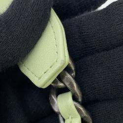 Pre Owned Chanel Chanel19 Chain Wallet Light Green Lambskin