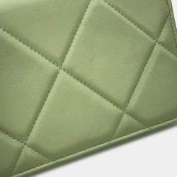 Pre Owned Chanel Chanel19 Chain Wallet Light Green Lambskin