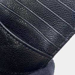 مملوكة مسبقًا حافظة بطاقات بسحاب كلاسيكية شانيِل ماتيلسِ جلد كافيَار أسود