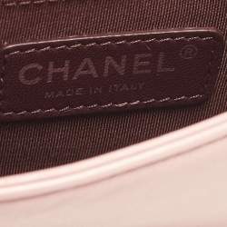 Pre Owned Chanel Boy Brick Pink Quilted Leather and Plexiglass Flap Bag