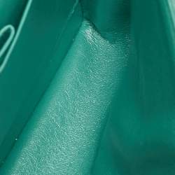 Pre Owned Chanel Classic Double Flap Green Caviar Quilted Leather Flap Bag