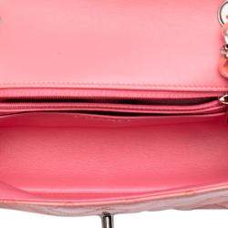 Pre Owned Chanel Pink Mini Rectangular Classic Patent Single Flap