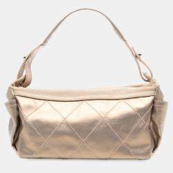 مملوكة مسبقًا Chanel Gold Paris Biarritz Quilted Coated Canvas Handbag