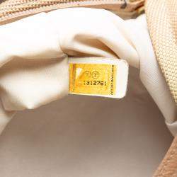 مملوكة مسبقًا Chanel Gold Paris Biarritz Quilted Coated Canvas Handbag