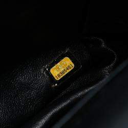 مملوكة مسبقًا حقيبة شانيل قلاب مزدوج لامع كلاسيك أسود ماكسي