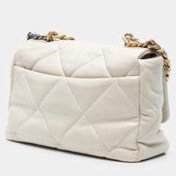 مملوكة مسبقًا Chanel White Large Lambskin 19 Flap