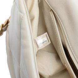 مملوكة مسبقًا Chanel White Large Lambskin 19 Flap
