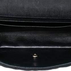 Pre Owned Chanel Black Medium Classic Denim Braided Single Flap