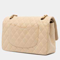 مملوكة مسبقًا Chanel Brown Medium Classic Caviar Double Flap