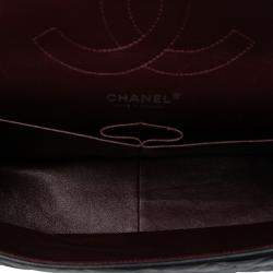 Pre Owned حقيبة شانيل جامبو كلاسيك جلد غنم أسود بقلّاب مزدوج
