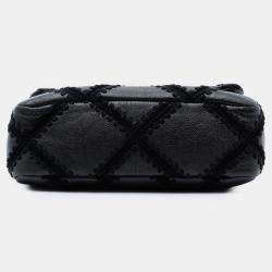 Pre Owned Chanel Black Medium Crochet Calfskin 19 Flap