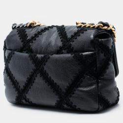 Pre Owned Chanel Black Medium Crochet Calfskin 19 Flap