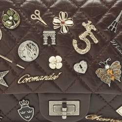 مملوكة مسبقًا Chanel Lucky Charm Reissue 2.55 Classic 225 Dark Burgundy Aged Quilted Leather Flap Bag