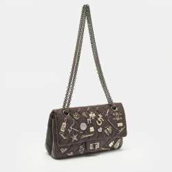 مملوكة مسبقًا Chanel Lucky Charm Reissue 2.55 Classic 225 Dark Burgundy Aged Quilted Leather Flap Bag