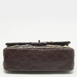 مملوكة مسبقًا Chanel Lucky Charm Reissue 2.55 Classic 225 Dark Burgundy Aged Quilted Leather Flap Bag