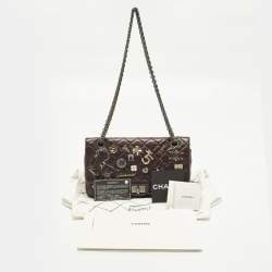 مملوكة مسبقًا Chanel Lucky Charm Reissue 2.55 Classic 225 Dark Burgundy Aged Quilted Leather Flap Bag